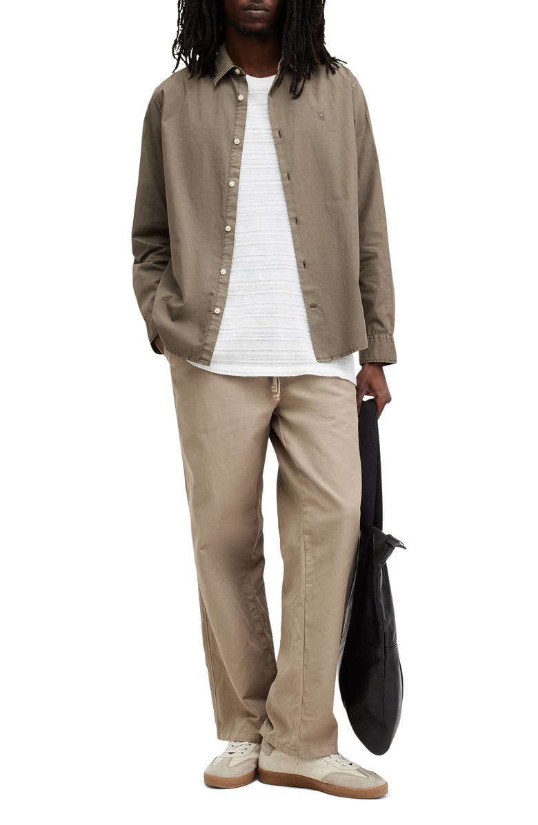 AllSaints Tahoe Button-Up Shirt, Alternate, color, Acre Brown