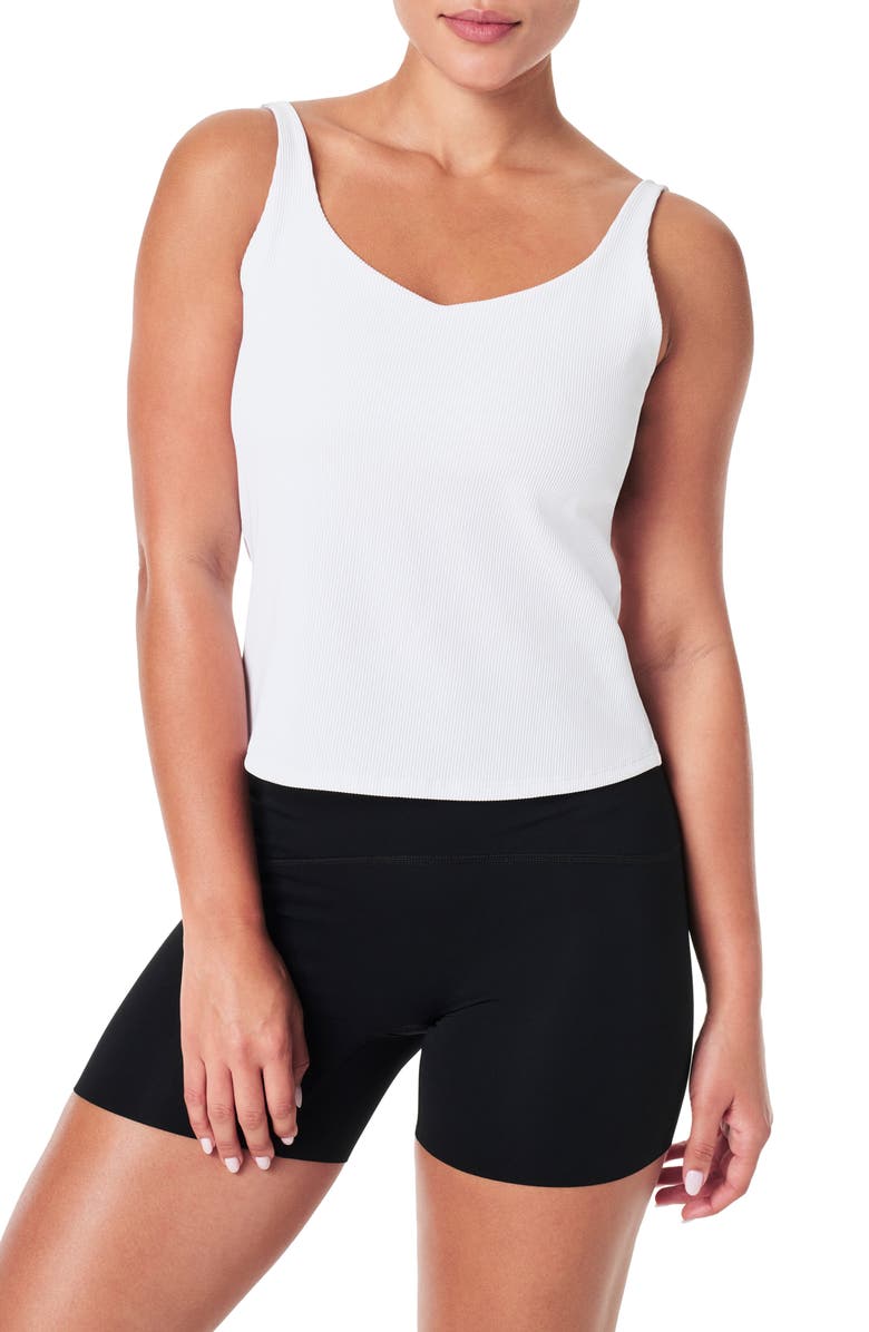 SPANX<sup>®</sup> Contour Rib 2-in-1 Tank Top, Main, color, Vivid White