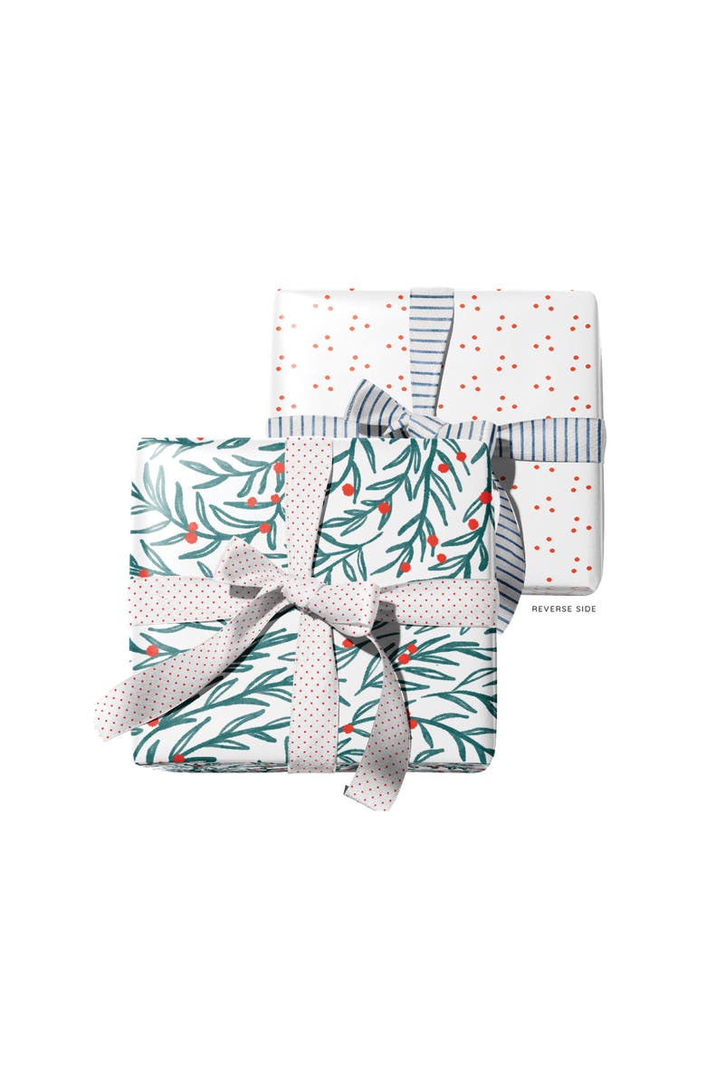 Ramus & Co Two-Sided "Winter Wonderland" & "Wreath" Heavyweight Christmas/Holiday Gift Wrap, Alternate, color, Multicolored