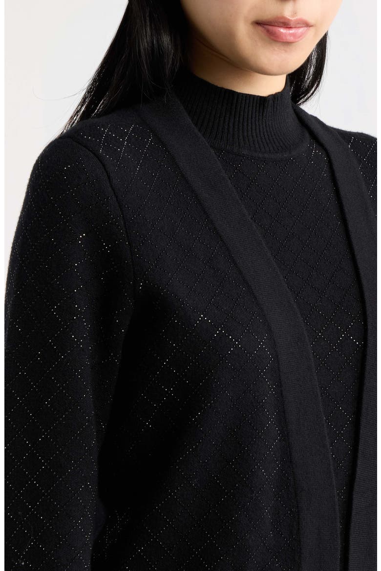 Diamond Heatset Cardigan, Alternate, color, ANNE BLACK