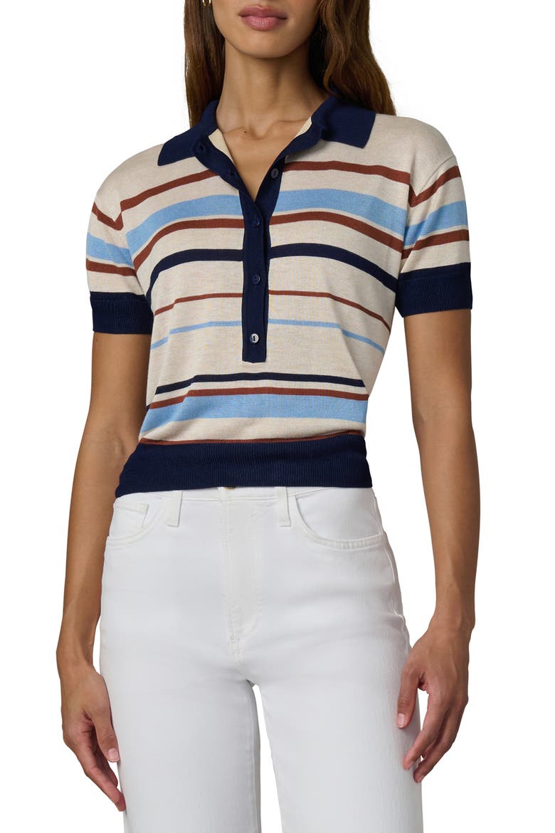 The Stella Polo Sweater, Main, color, OATMEAL AZURE MULTI