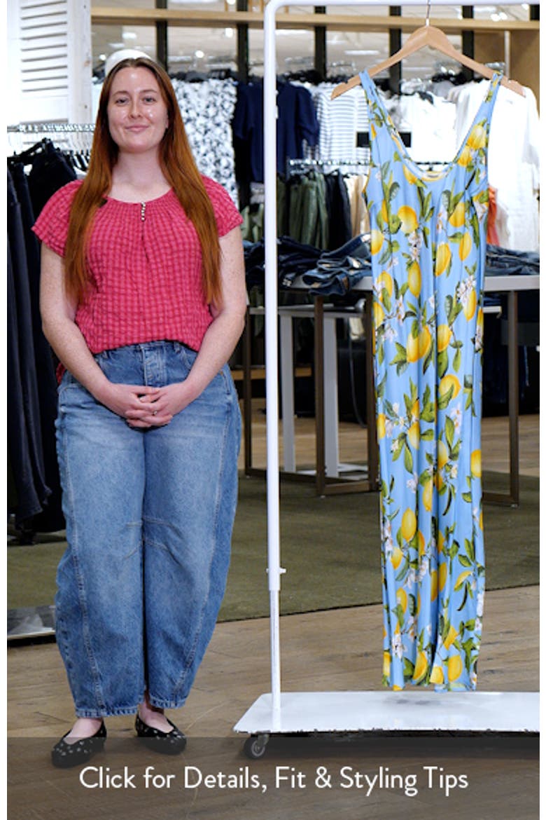Akiya Lemon Print Satin Tank Dress video