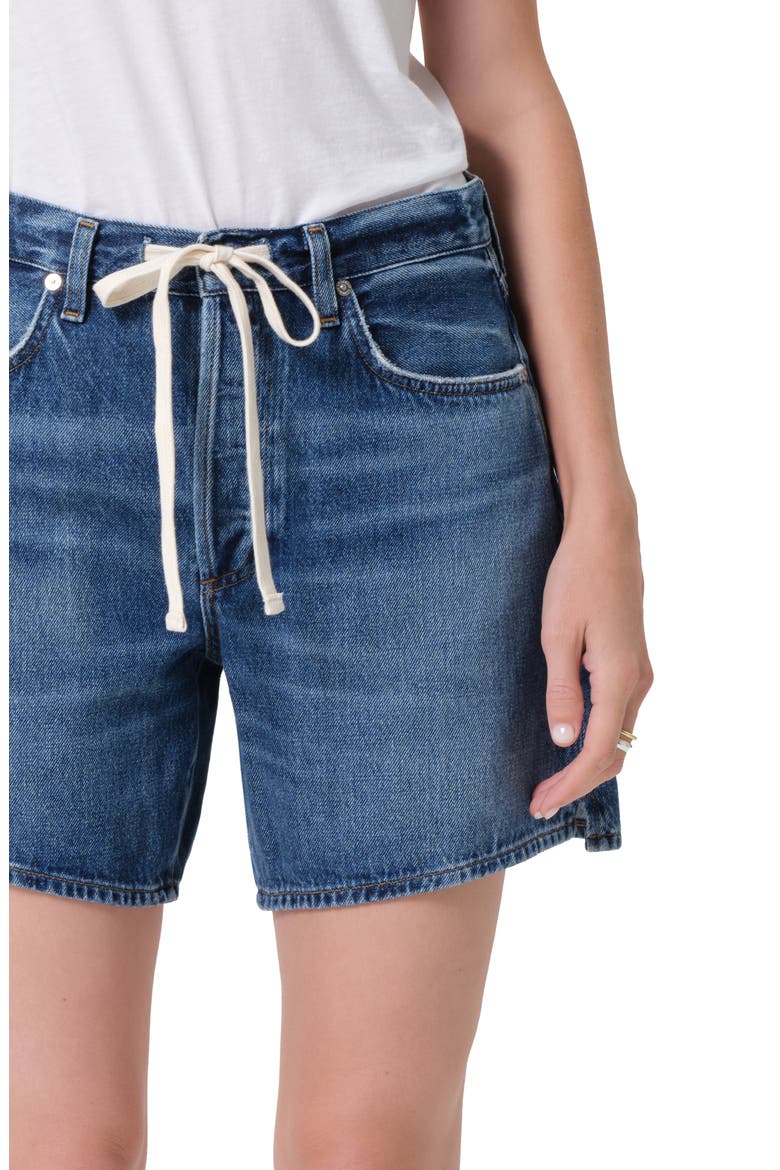 Brynn Drawstring Denim Shorts, Alternate, color, AVANT MID/ DARK INDIGO