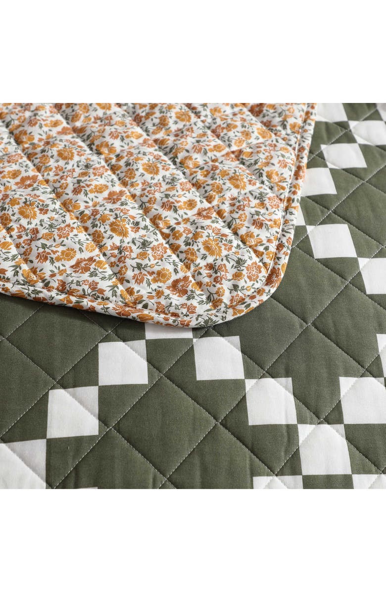 Eddie Bauer Diamond Floral Cotton Twin Quilt & Sham Set, Alternate, color, Green