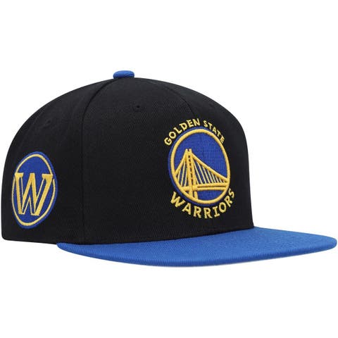 Men's Mitchell & Ness Black/Royal Golden State Warriors Side Core 2.0 Snapback Hat