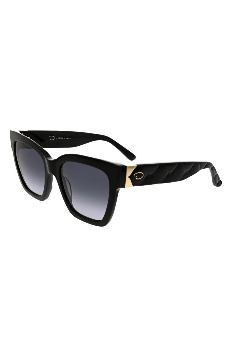 Oscar de la Renta 53mm Butterfly Sunglasses, Alternate, color, Black