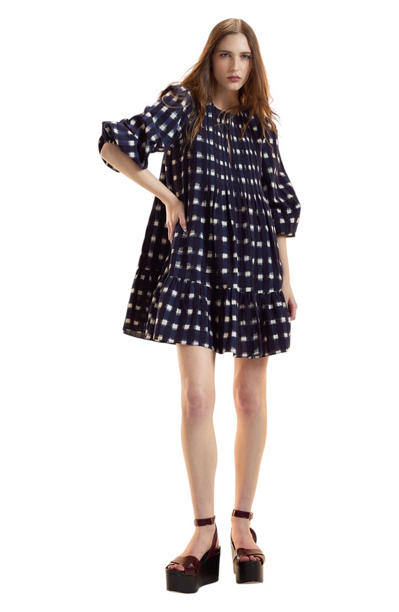 Cynthia Rowley Pintuck Mini Dress, Alternate, color, Navy Multi