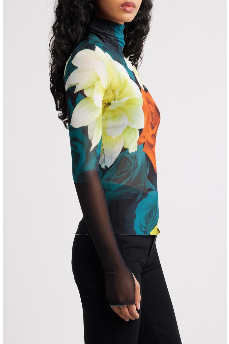 Zadie Floral Mesh Top, Alternate, color, CITRON BLOSSOM