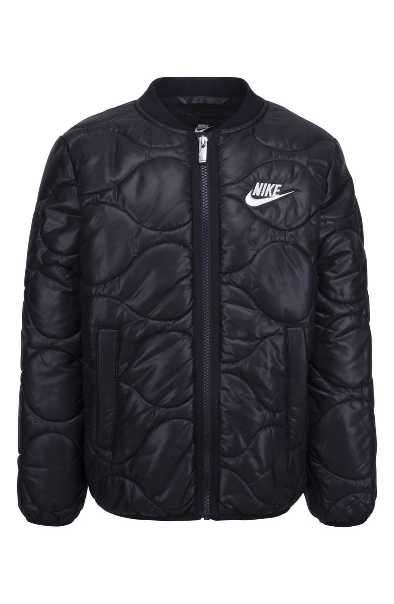 Nike Kids' Quilted Bomber Jacket, Main, color, Black