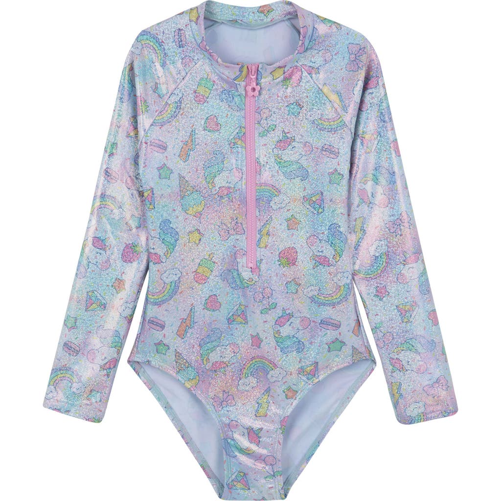 GOTTEX GOTTEX KIDS UNICORN SQUAD LONG SLEEVE ZIP FRONT ONE PIECE