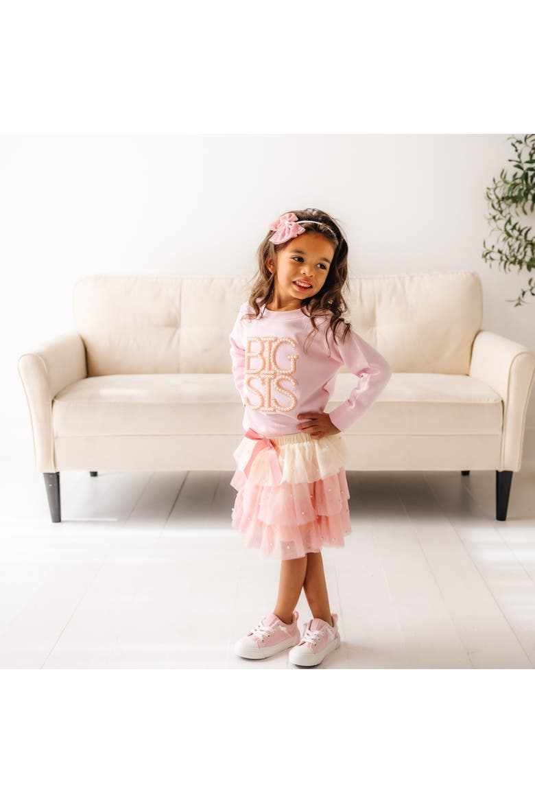 Big Sis Pearl Patch Sweatshirt, Alternate, color, Ballet