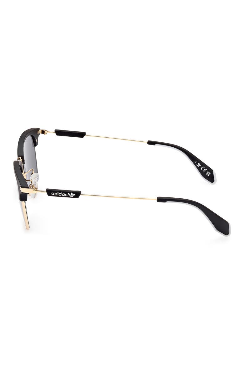 53MM Round Sunglasses, Alternate, color, MATTE BLACK / SMOKE