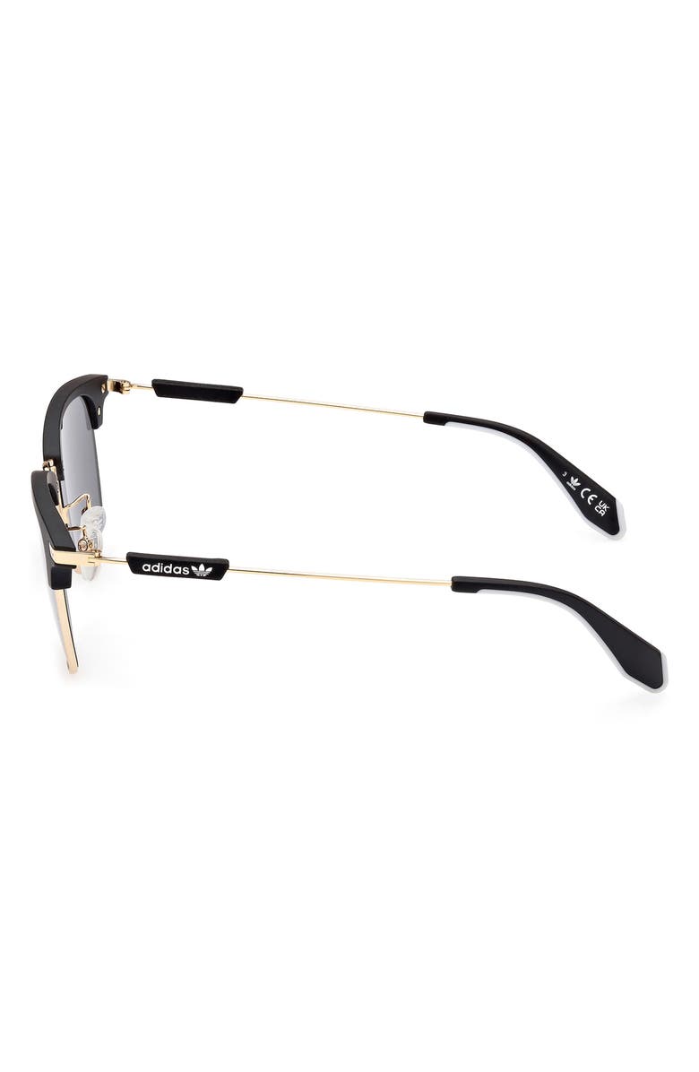 adidas 53MM Round Sunglasses, Alternate, color, Matte Black / Smoke