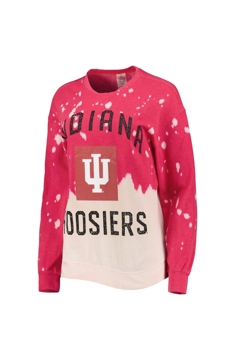 GAMEDAY COUTURE Women's Gameday Couture Crimson Indiana Hoosiers Twice As Nice Faded Dip-Dye Pullover Long Sleeve Top, Alternate, color,
