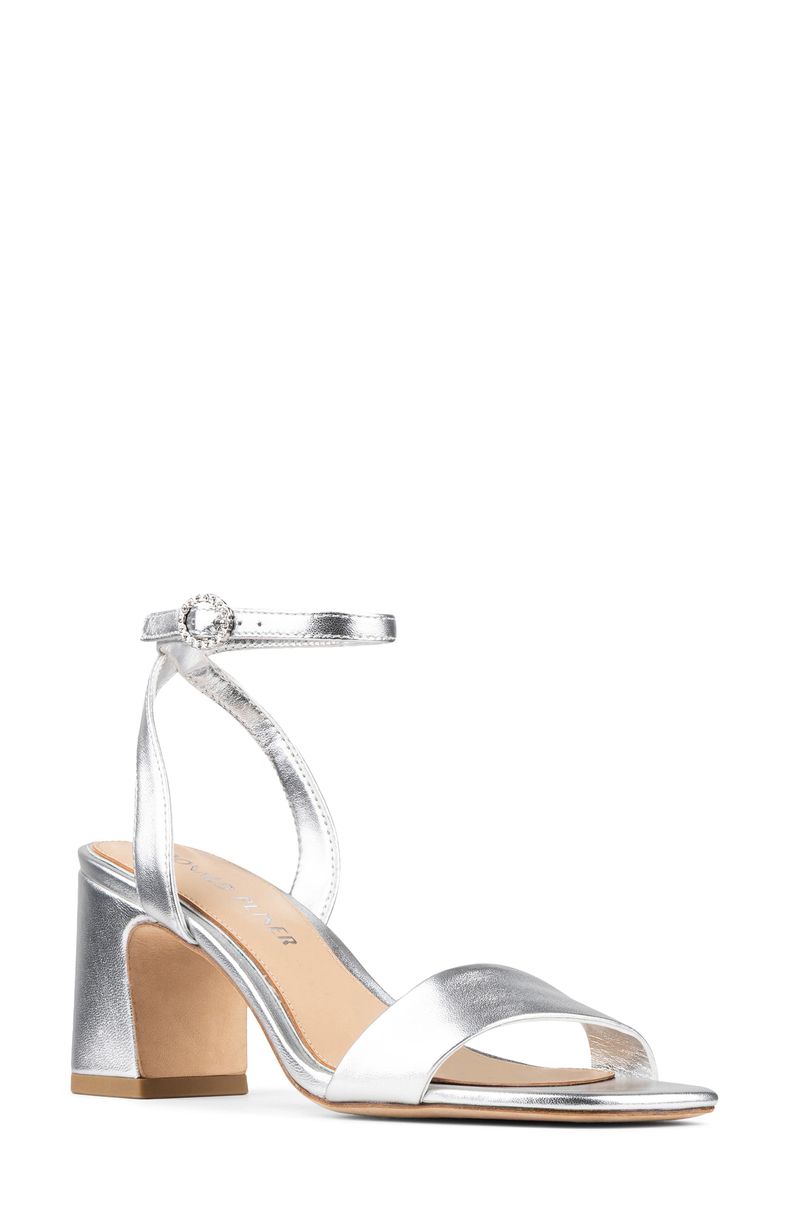 Donald Pliner Ankle Strap Sandal, Main, color, Silver