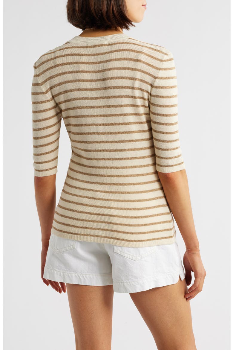 The Marina Elbow Sleeve Sweater, Alternate, color, CREAM MULTI