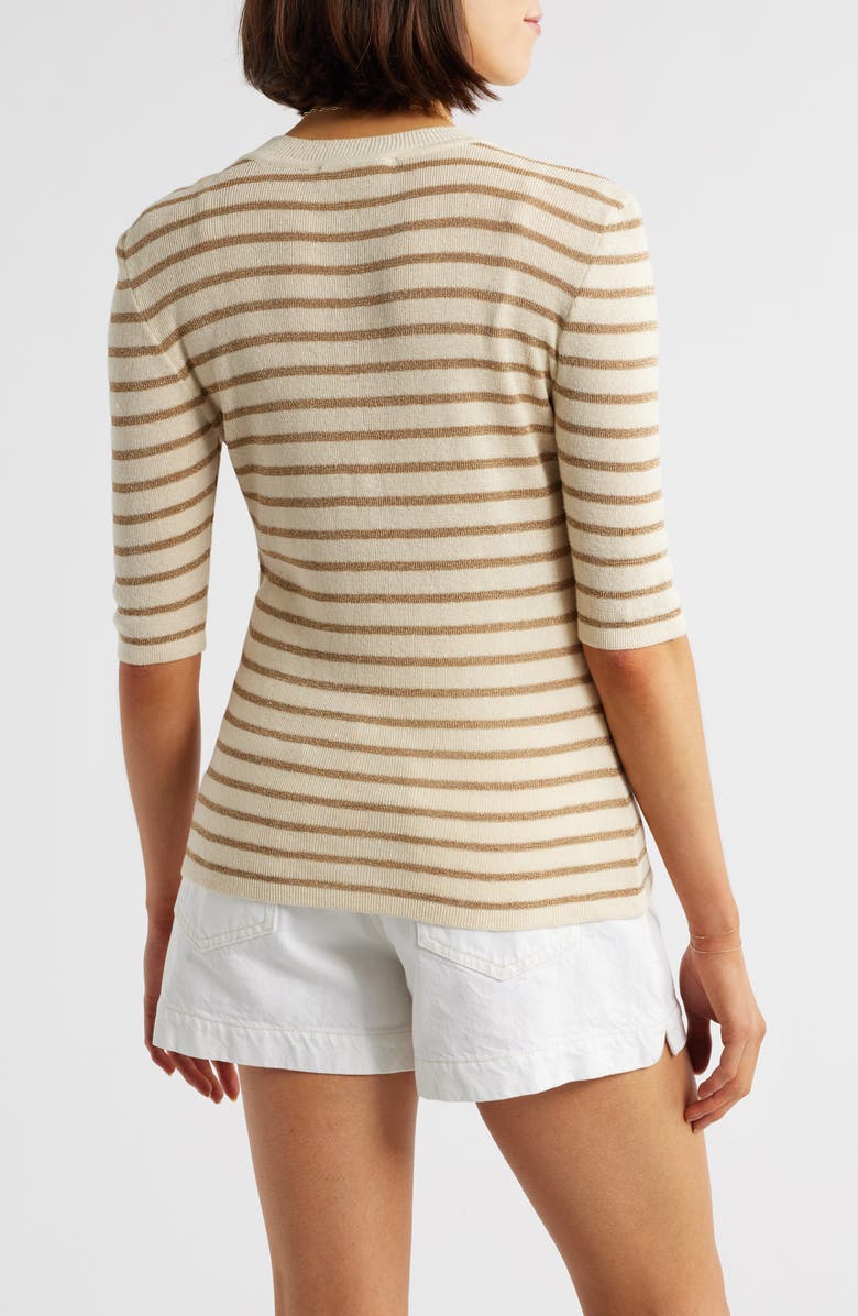FRAME The Marina Elbow Sleeve Sweater, Alternate, color, Cream Multi