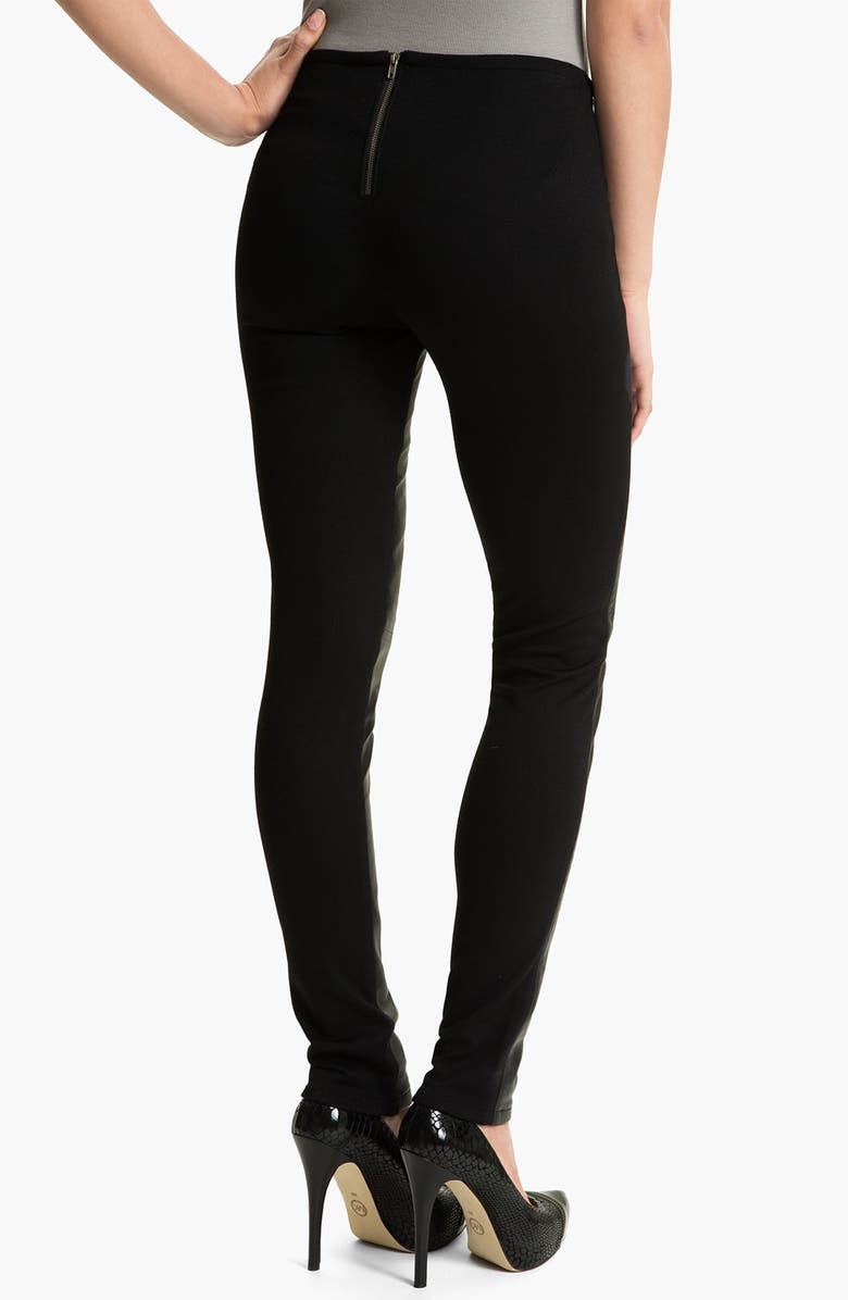Two by Vince Camuto Faux Leather & Knit Leggings, Alternate, color, 