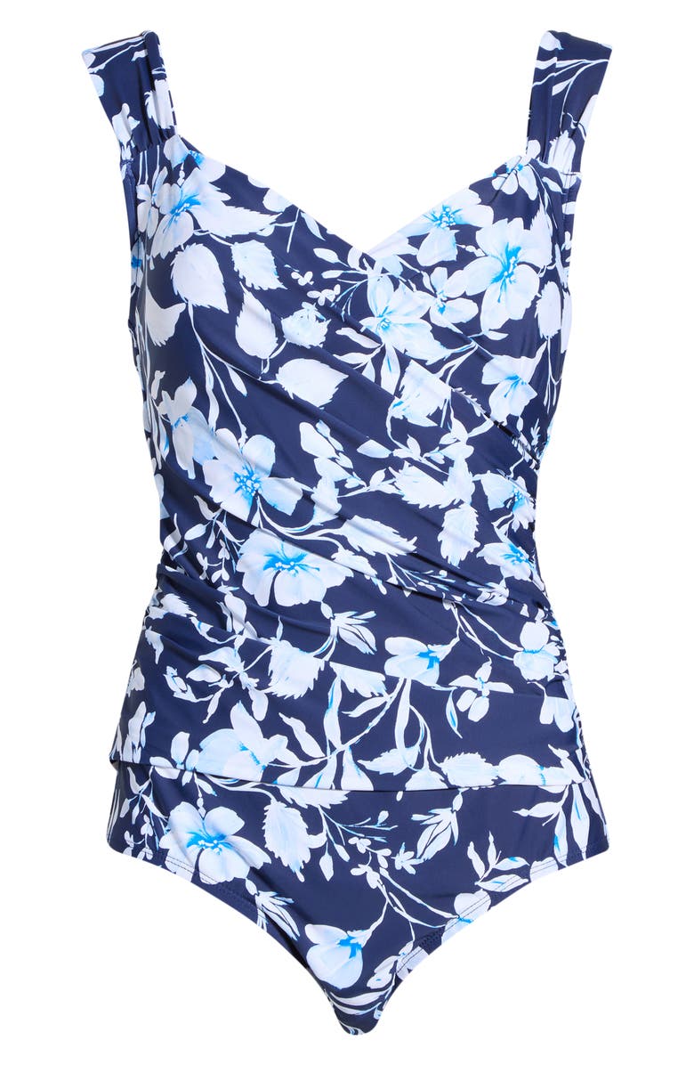 JANTZEN Mio Surplice One-Piece Swimsuit, Alternate, color, Pantheon Blue