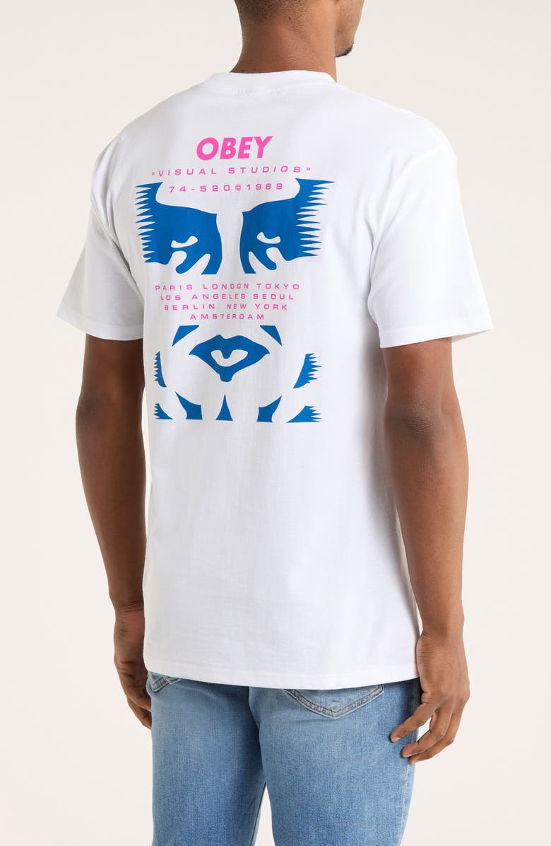 Obey Visual Studies Graphic T-Shirt, Alternate, color, White