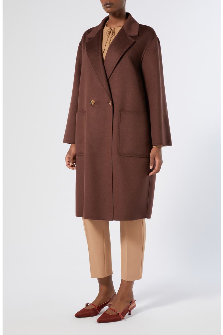 Oche Double Breasted Wool Coat, Main, color, BORDEAUX