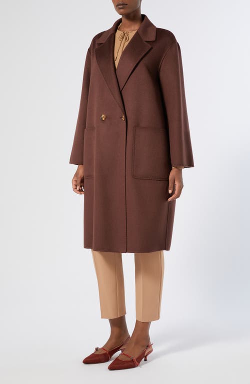 Marina Rinaldi Oche Double Breasted Wool Coat In Brown