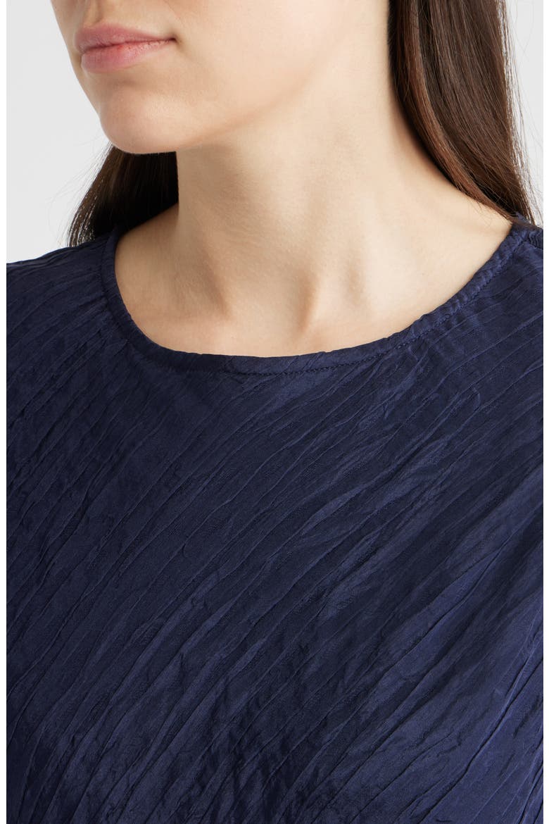 Jewel Neck Silk Dress, Alternate, color, INK