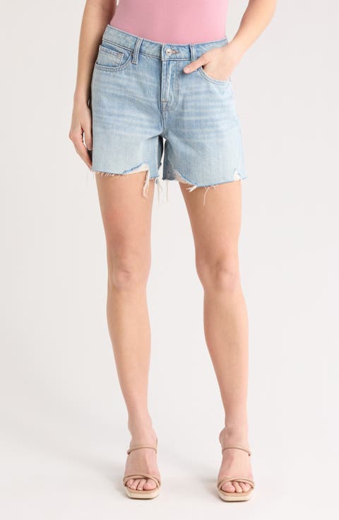 Monroe High Waist Long Denim Shorts (Time Off)