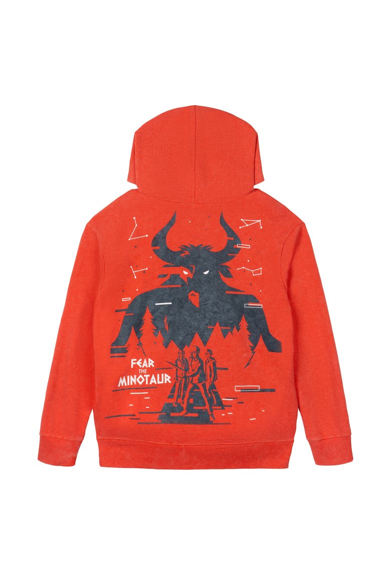 Percy Jackson and the Olympians Cosplay Fleece Zip-Up Hoodie, Alternate, color, Mineral Wash Rust