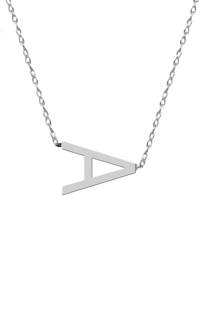 Jane Basch Designs Sideways Block Initial Pendant Necklace, Main, color,