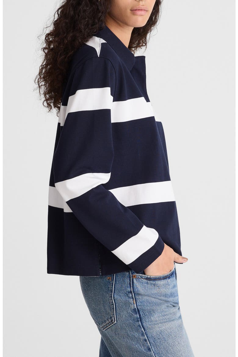 Rugby Polo Shirt, Alternate, color, OVERSIZED RUGBY STRIPE MN NAVY