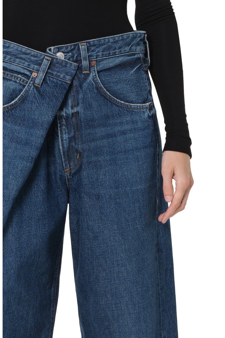 Vana Fold Waistband Wide Leg Jeans, Alternate, color, NEXUS DARK INDIGO