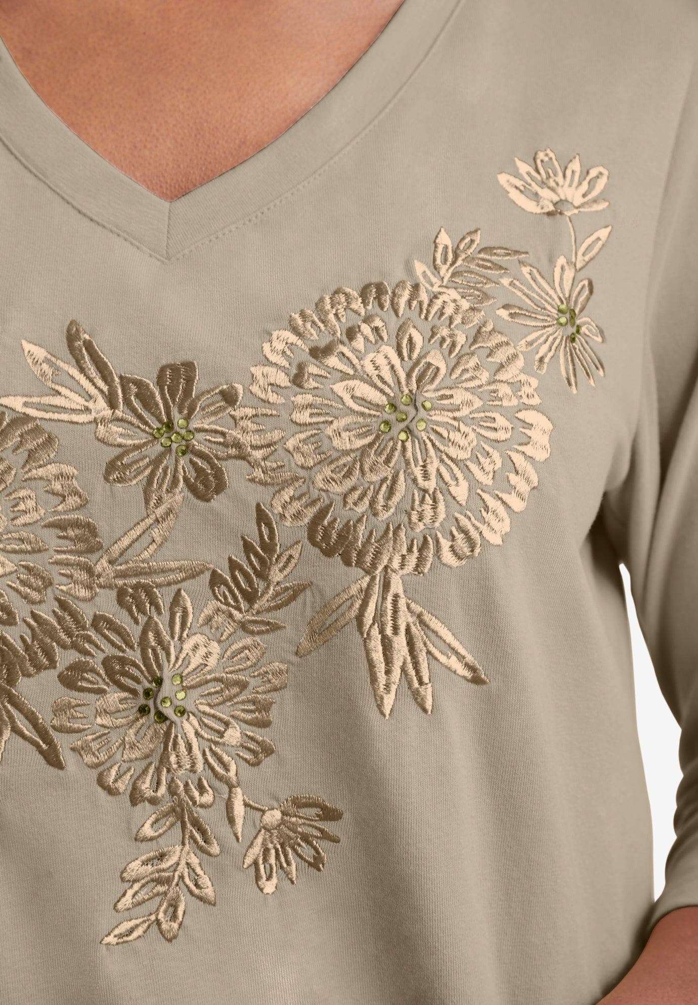 Stretch Cotton Embroidered Tee - image 2