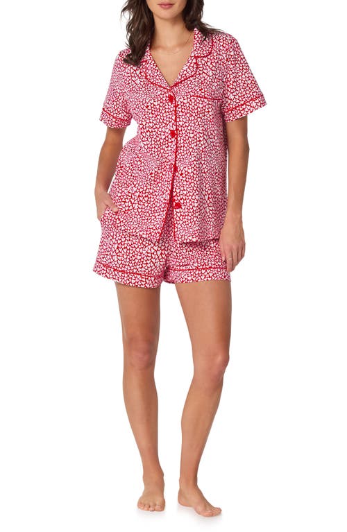 Bedhead Pajamas Bursting With Love Short Sleeve Pajama Set In Pink
