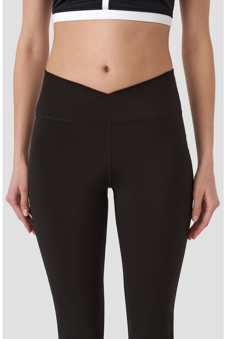 Crossover Waist Flare Leggings, Alternate, color, BLACK