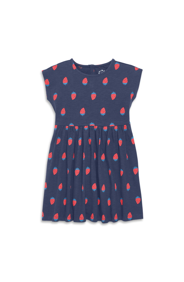 Primary Kids Backyard Dress In Strawberry Fields, Main, color, Sunwashed Navy Strawberries