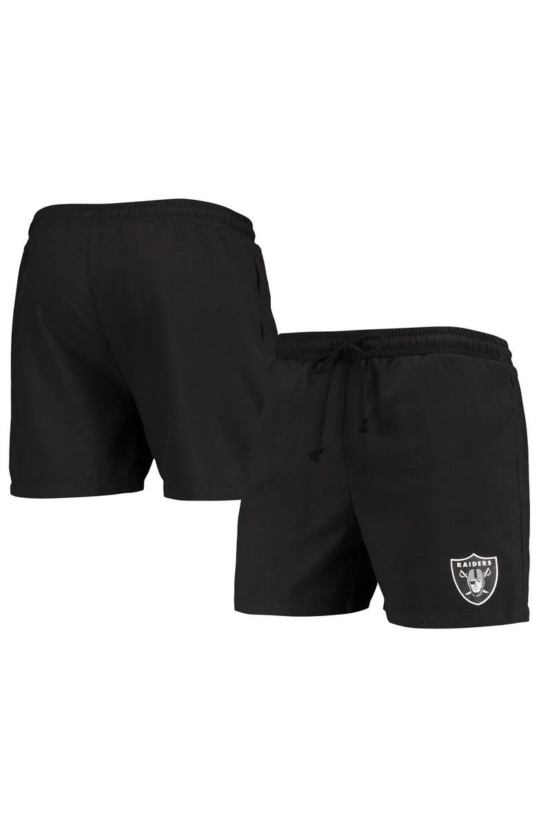 FOCO Men's FOCO Black Las Vegas Raiders Magic Print Palm Traditional Swim Shorts, Alternate, color,