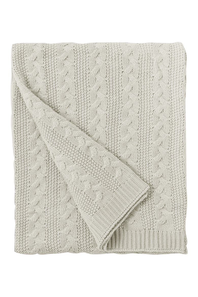 Cable Knit Throw, Main, color, IVORY