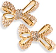 Oscar de la Renta Small Pavé Crystal Bow Earrings
