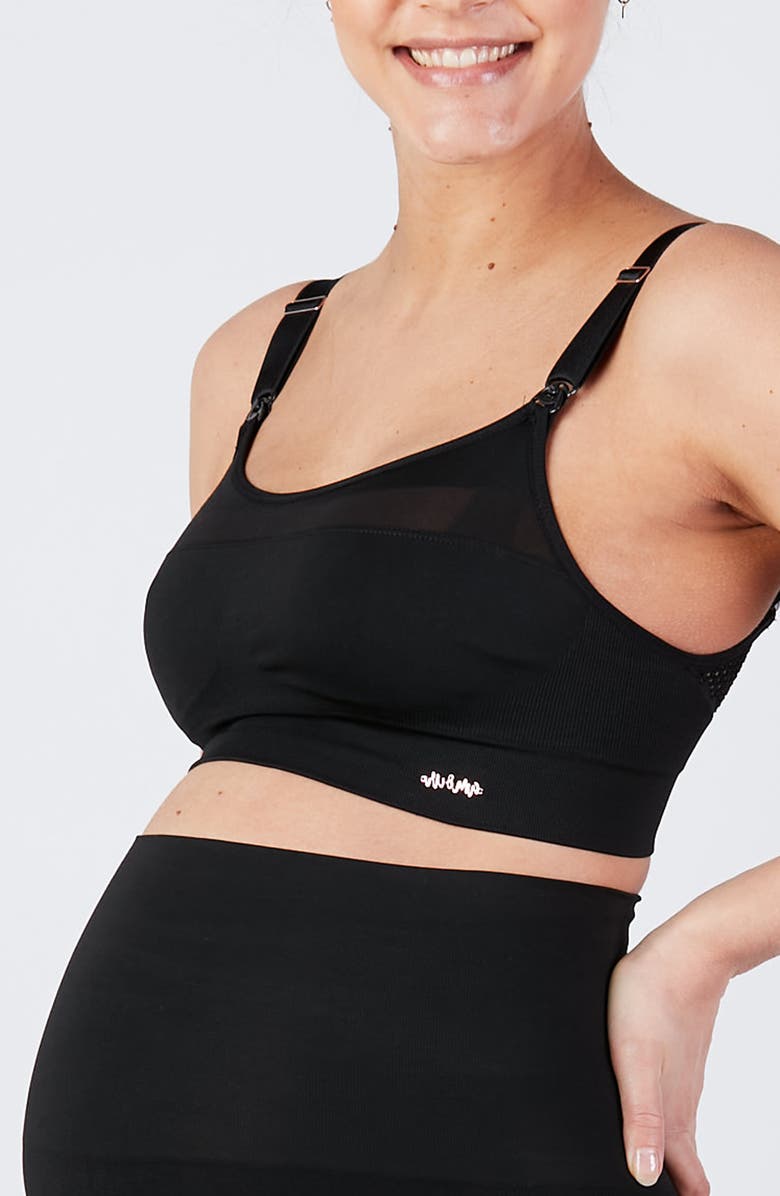 Cache Coeur Woma maternity and nursing sports bra, Alternate, color, Black