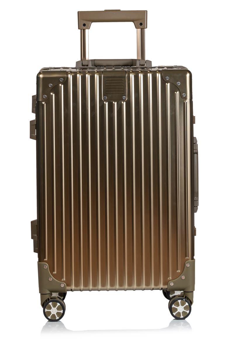 Aluminum Hardside Spinner Suitcase Carry-On, Alternate, color, TITANIUM GOLD