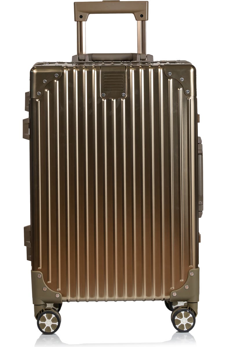 CHAMPS Aluminum Hardside Spinner Suitcase Carry-On, Alternate, color, Titanium Gold