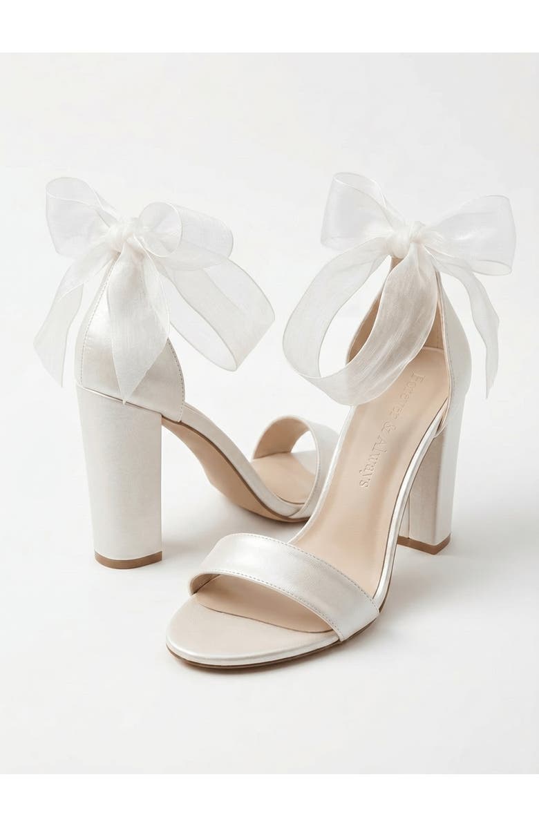 Forever & Always Shoes Aviora Block Heel Wedding Sandal, Alternate, color, Ivory