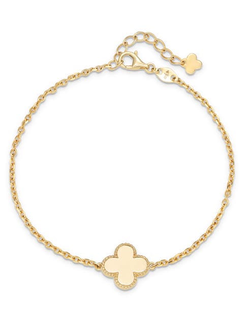 Clover Charm Chain Bracelet in 14K Gold