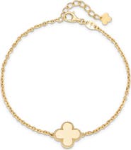 DEVATA Clover Charm Chain Bracelet in 14K Gold