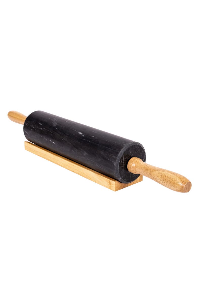 Artifacts Trading Company<sup>™</sup> Artifacts Trading Company Marble Rolling Pin With Wooden Handles, Main, color, Black Matte