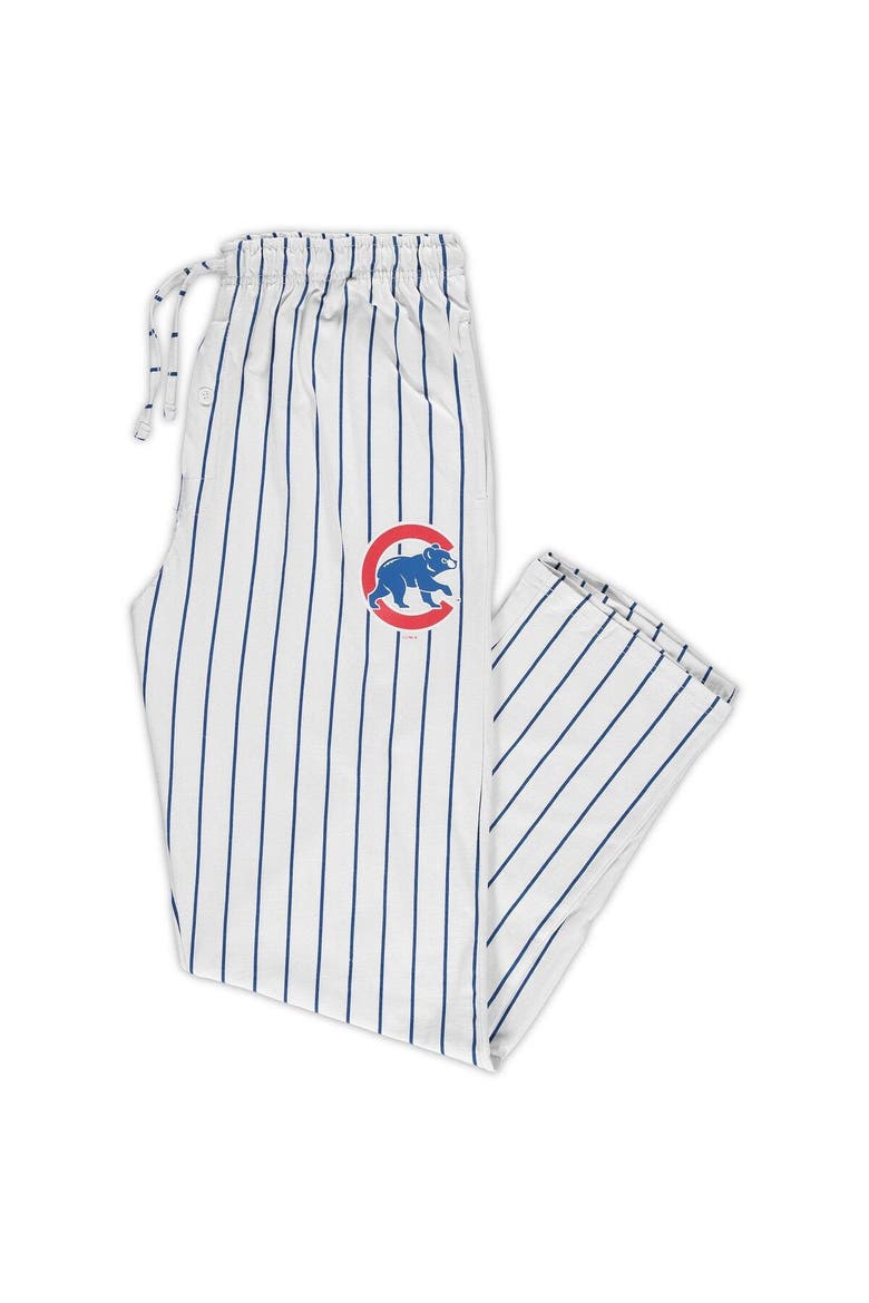 Men's Concepts Sport White/Royal Chicago Cubs Big & Tall Pinstripe Sleep Pants, Main, color, White