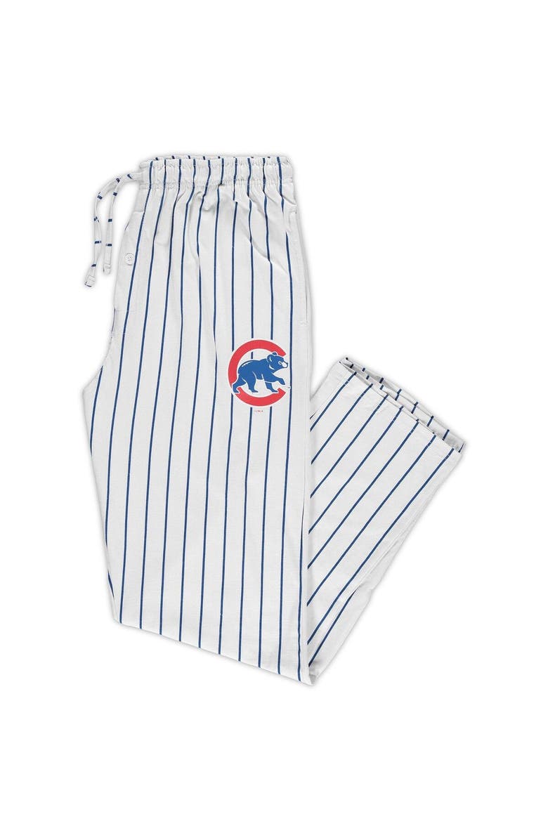 CONCEPTS SPORT Men's Concepts Sport White/Royal Chicago Cubs Big & Tall Pinstripe Sleep Pants, Main, color, White
