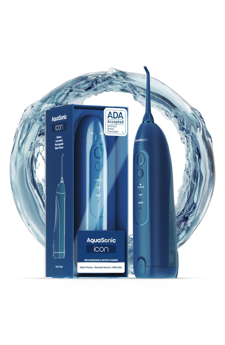 AQUASONIC Icon Navy Flosser, Alternate, color, Navy