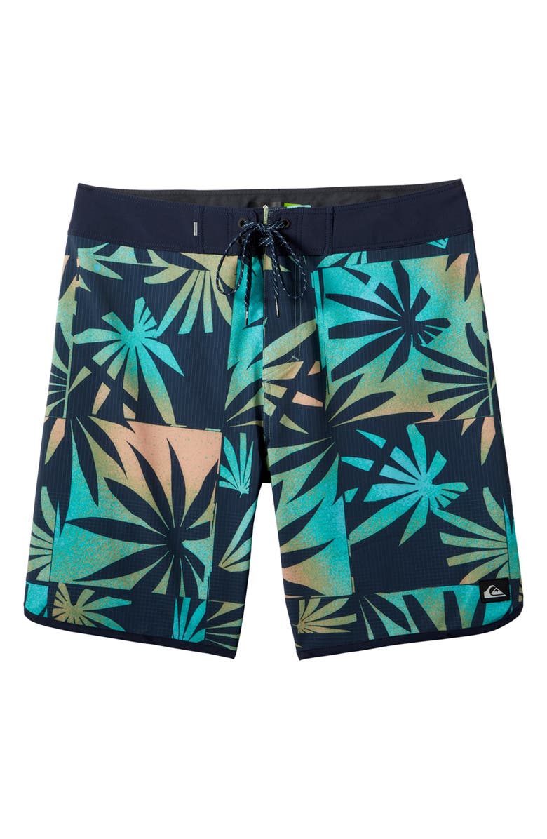 Quiksilver Highline Scallop Swim Trunks, Main, color, Pacific Tribe Dark Navy